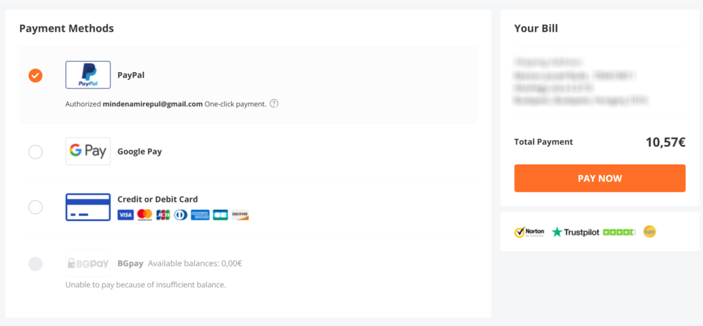 PayPal branded checkout