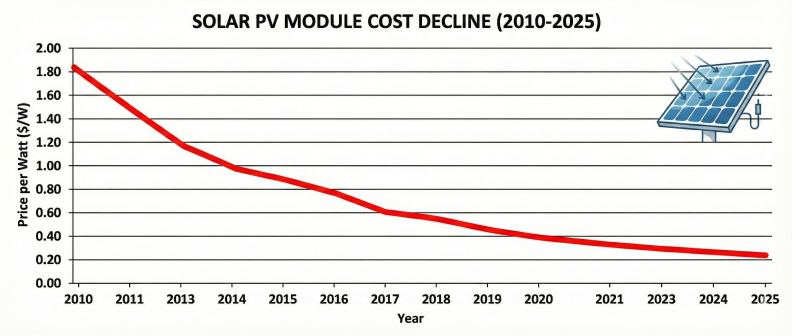  iO Charts, a fotovolatikus panelek áresése