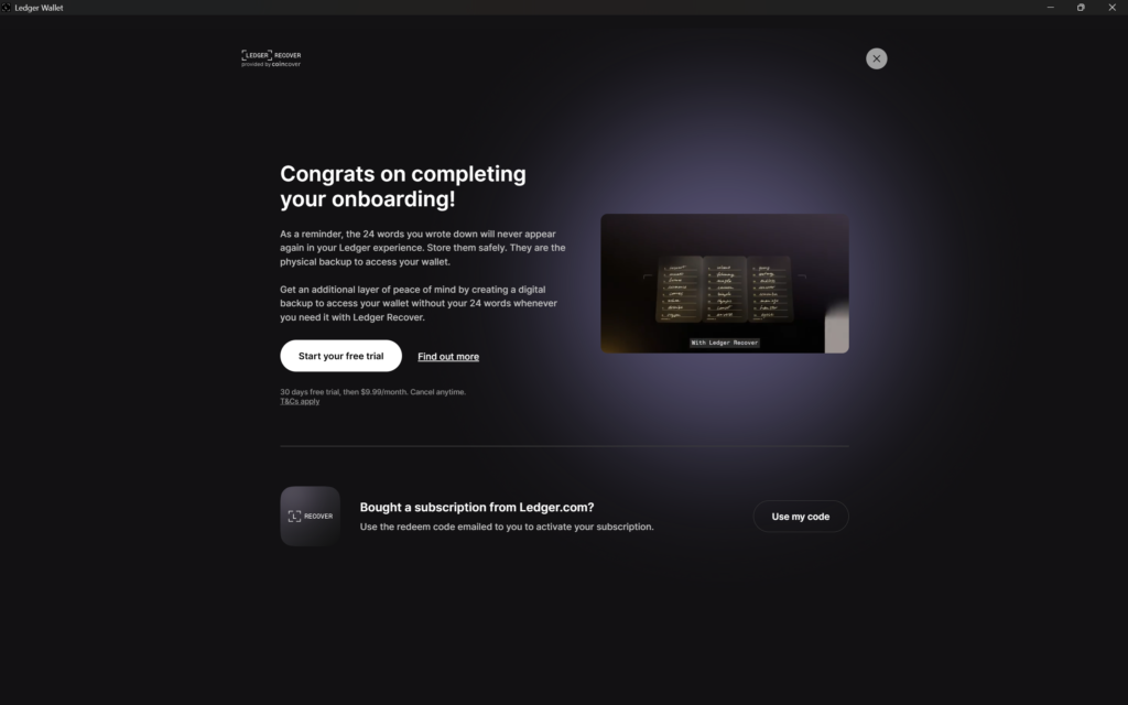 Welcome on Board, Ledger Nano S Plus módra