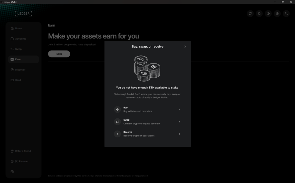 a Ledger Nano S Plus szoftveres stakelésre is lehetőséget ad