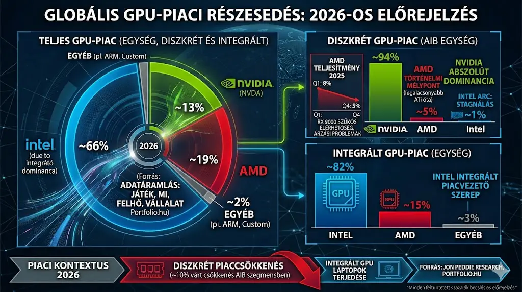 a GPU piac felosztása 